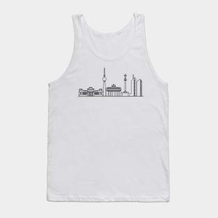 Berlin Skyline in black with details Tank Top